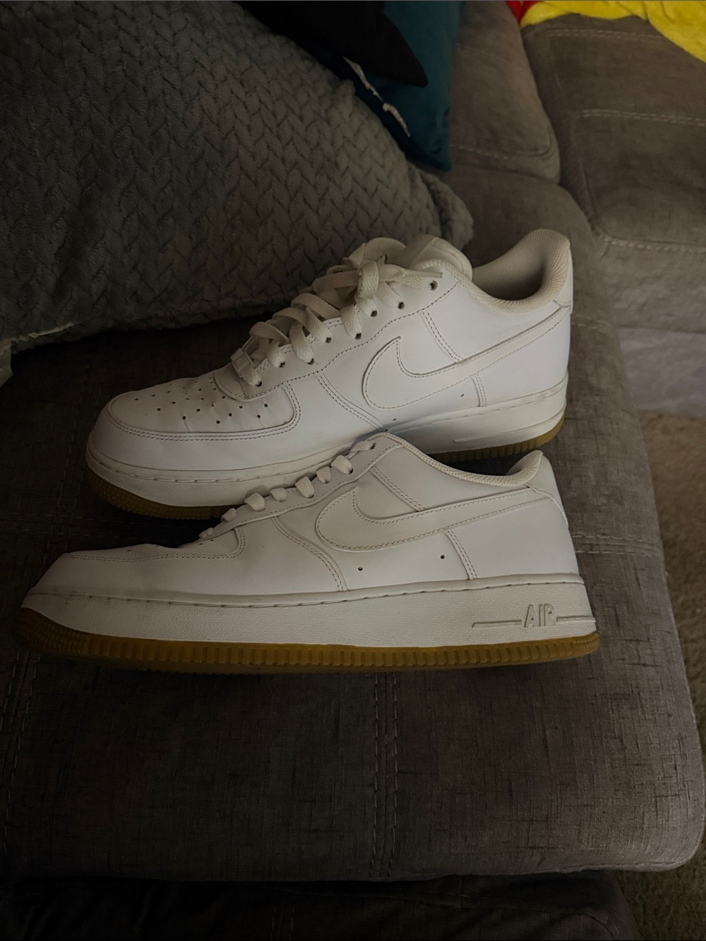 Nike Men's Low-Top Sneakers - White with Gum Sole Size 12